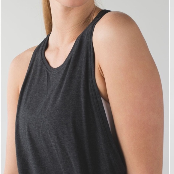 Lululemon Tie & Go Soft Pima Cotton Tank in Heathered Black - Picture 6 of 12